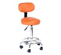 Fauteuil hydraulique avec dossier - Cadre en métal robuste, tabouret pivotant réglable pour artistes et coiffeurs - Repose-pieds inclus - Support ergonomique étoile de lumière
