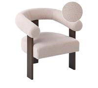 Fauteuil ILBRO Bouclé Marron foncé/beige