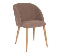 Fauteuil imitation chêne ""Céleste"" en velours côtelé Atmosphéra - Taupe