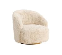 Fauteuil Imitation Fourrure "Astru" 75cm Beige