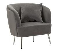 Fauteuil Imitation Fourrure "Soffy" 78cm Gris Gris