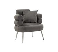 Fauteuil Imitation Fourrure "Soffy+" 85cm Gris Gris