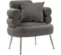 Fauteuil Imitation Fourrure "Soffy+" 85cm Gris Gris