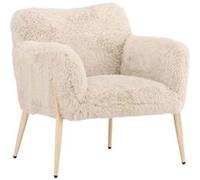 Fauteuil Imitation Fourrure "Zenzi" 78cm Beige Beige