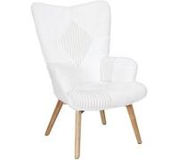 AltoBuy Rohan - Fauteuil Imitation Laine Motif Patchwork Blanc