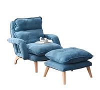 Fauteuil inclinable à dossier haut avec repose-pieds réglable et fonction inclinable 3 positions Bleu Idéal pour le salon ou la chambre à coucher Supporte jusqu'à 150 kg