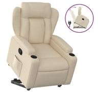 Fauteuil inclinable - AKOZON - Crème - Moteur électrique - Design contemporain - 1 place