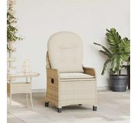 vidaXL Fauteuil Relax avec Coussin en Poly Rattan Beige
