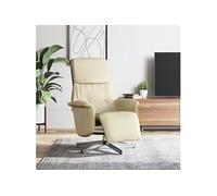 Vidaxl Fauteuil Inclinable Avec Repose-Pied Crème Tissu