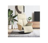 Fauteuil inclinable avec repose-pieds crème similicuir