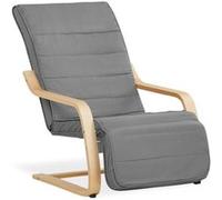 Homestyle4u Fauteuil de relaxation 2407 – basculant, repose-pieds, accoudoirs, gris