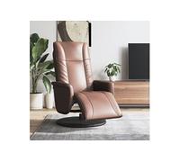 Fauteuil inclinable avec repose-pieds marron similicuir