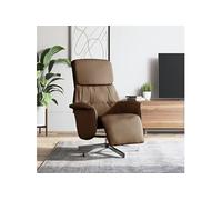 vidaXL Fauteuil relax avec repose-pieds Marron Tissu