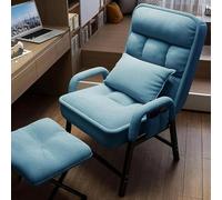 Fauteuil inclinable bleu avec repose-pieds - Fauteuil confortable réglable pour salon et chambre à coucher, idéal pour regarder la télévision, lire et se détendre