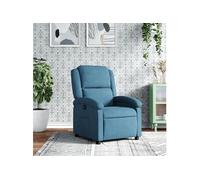 vidaXL Fauteuil inclinable, chaise de relaxation, dossier et repose-pied, bleu velours