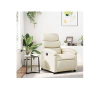 Fauteuil Inclinable, Chaise de Relaxation avec Dossier, Siège avec Repose-pied, Fauteuil TV de Salon, Moderne, Crème 371714