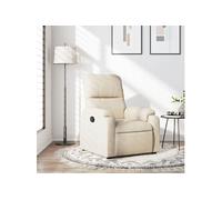 Fauteuil Inclinable, Chaise de Relaxation, Siège avec Accoudoirs et Dossier, Fauteuil TV de Salon, Moderne, Beige 373454
