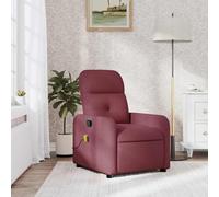 vidaXL Fauteuil de massage inclinable avec repose-pieds, dossier et accoudoirs, tissu bordeaux