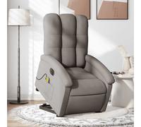 Vidaxl Fauteuil Inclinable De Massage Électrique Taupe Tissu Gris