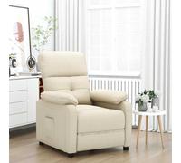 vidaXL Fauteuil verstelbaar stof crÃmekleurig348284 Blanc G