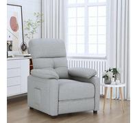 vidaXL Fauteuil réglable inclinable en tissu gris clair avec accoudoirs et repose-pied Gris G