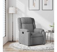 Fauteuil Inclinable Chaise Siège Salle de Séjour Salon Gris Clair Tissu vidaXL