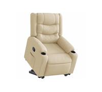 vidaXL Fauteuil inclinable Crème Tissu