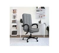 Fauteuil Inclinable de Bureau, Chaise Pivotante avec Dossier et Repose-pied Réglables, Siège de Bureau, Moderne, Gris Clair Tissu