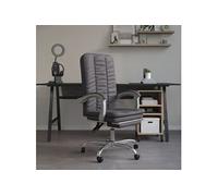 Fauteuil Inclinable de Bureau, Chaise Pivotante avec Dossier et Repose-pied Réglables, Siège de Bureau, Moderne, Gris Similicuir