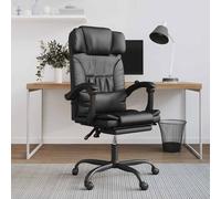 Fauteuil Inclinable de Bureau Chaise Pivotante Siège Noir Similicuir vidaXL