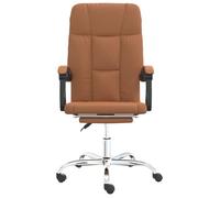 Fauteuil inclinable de bureau - CLARENCE - Marron - Similicuir - 63x59x(114,5-124) cm - Dossier réglable