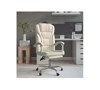 Vidaxl Fauteuil Inclinable De Bureau Crème Similicuir
