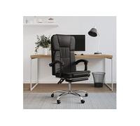 Vidaxl Fauteuil Inclinable De Bureau Noir Similicuir Noir