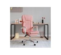 Vidaxl Fauteuil Inclinable De Bureau Rose Similicuir Rose