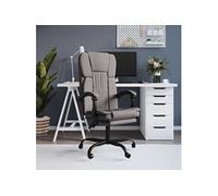 Fauteuil Inclinable de Bureau Siège Inclinable Chaise d'Ordinateur Dossier et Repose-pied Réglables Meuble de Bureau Intérieur Taupe Tissu