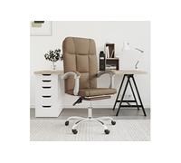 Fauteuil Inclinable de Bureau Siège Inclinable Chaise d'Ordinateur Dossier et Repose-pied Réglables Meuble de Bureau Intérieur Marron Tissu