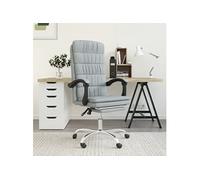Vidaxl Fauteuil Inclinable De Bureau Gris Clair Tissu Gris