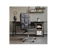 Fauteuil Inclinable de Bureau Siège Inclinable Chaise d'Ordinateur Dossier et Repose-pied Réglables Meuble de Bureau Intérieur Gris Similicuir