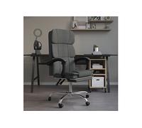 Fauteuil Inclinable de Bureau Siège Inclinable Chaise d'Ordinateur Dossier et Repose-pied Réglables Meuble de Bureau Intérieur Gris Foncé Tissu