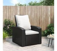 vidaXL Fauteuil inclinable de jardin avec coussins noir résine tressée 364105