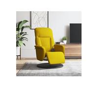 vidaXL Fauteuil inclinable de massage avec repose-pied et accoudoirs – Jaune velours