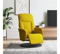 vidaXL Fauteuil inclinable de Massage avec Repose-Pied Jaune Velours