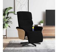 Fauteuil Inclinable de Massage avec Repose-pieds Chaise Salon Noir Tissu vidaXL