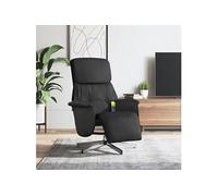 vidaXL Fauteuil inclinable de massage avec repose-pieds noir tissu