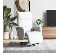 Fauteuil Inclinable de Massage avec Repose-pieds Siège Crème Similicuir vidaXL