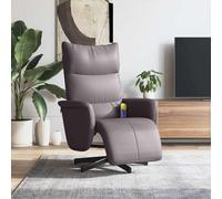 Fauteuil Inclinable de Massage avec Repose-pieds Siège Crème Similicuir vidaXL
