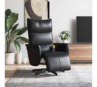 Fauteuil Inclinable de Massage avec Repose-pieds Siège Crème Similicuir vidaXL