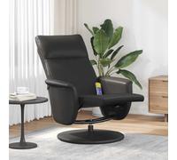 vidaXL Fauteuil de massage, relaxation avec repose-pieds similicuirnoir Noir G