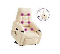 Fauteuil inclinable de massage beige tissu microfibre