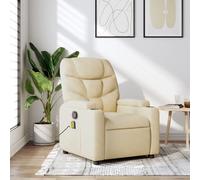 Fauteuil Inclinable de Massage Chaise de Relaxation Vert Foncé Tissu vidaXL